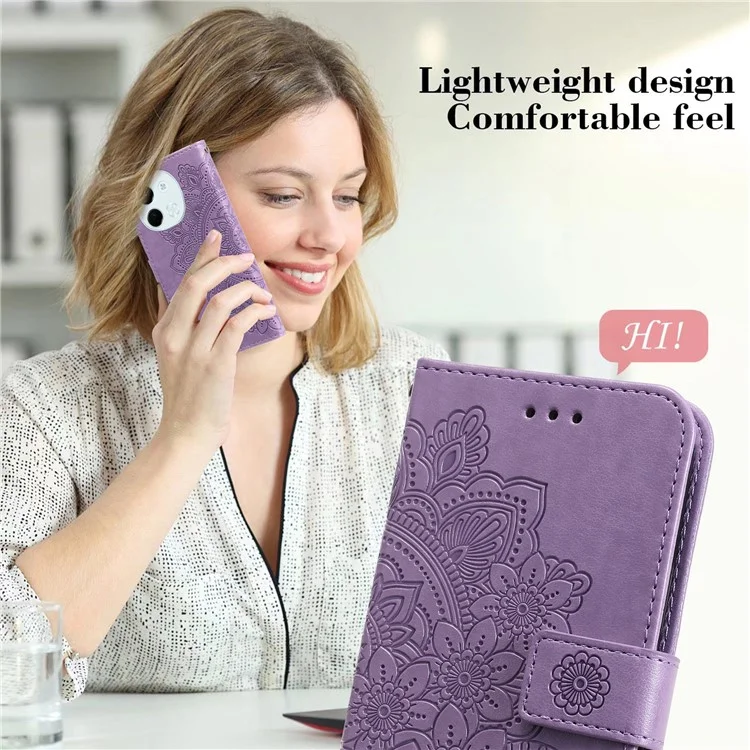 For TECNO Spark 30 5G / Pova 6 Neo 5G Case Floral Pattern PU Leather Wallet Stand Phone Cover - Purple