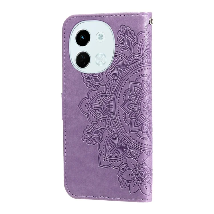 For TECNO Spark 30 5G / Pova 6 Neo 5G Case Floral Pattern PU Leather Wallet Stand Phone Cover - Purple