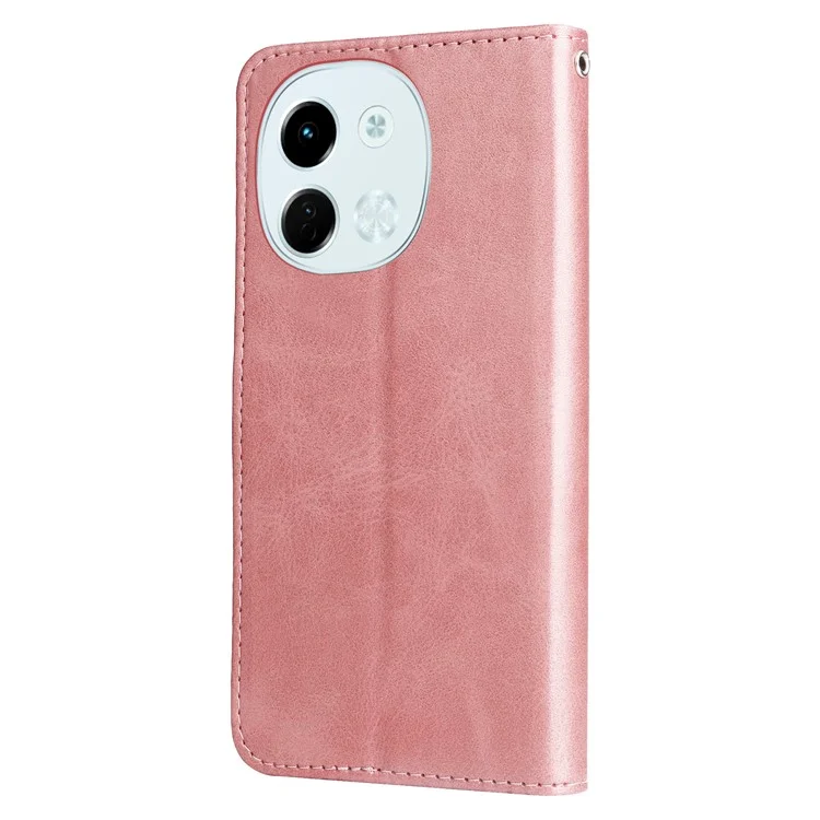 Capa de telefone de couro PU com textura de bezerro e zíper para TECNO Spark 30 5G / Pova 6 Neo 5G - Rosa