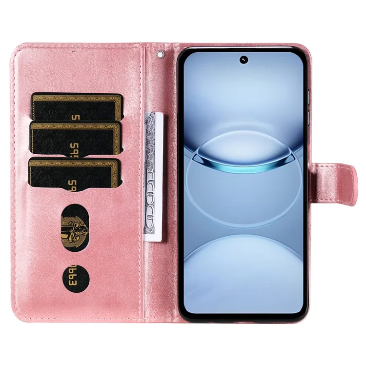 Capa de telefone de couro PU com textura de bezerro e zíper para TECNO Spark 30 5G / Pova 6 Neo 5G - Rosa