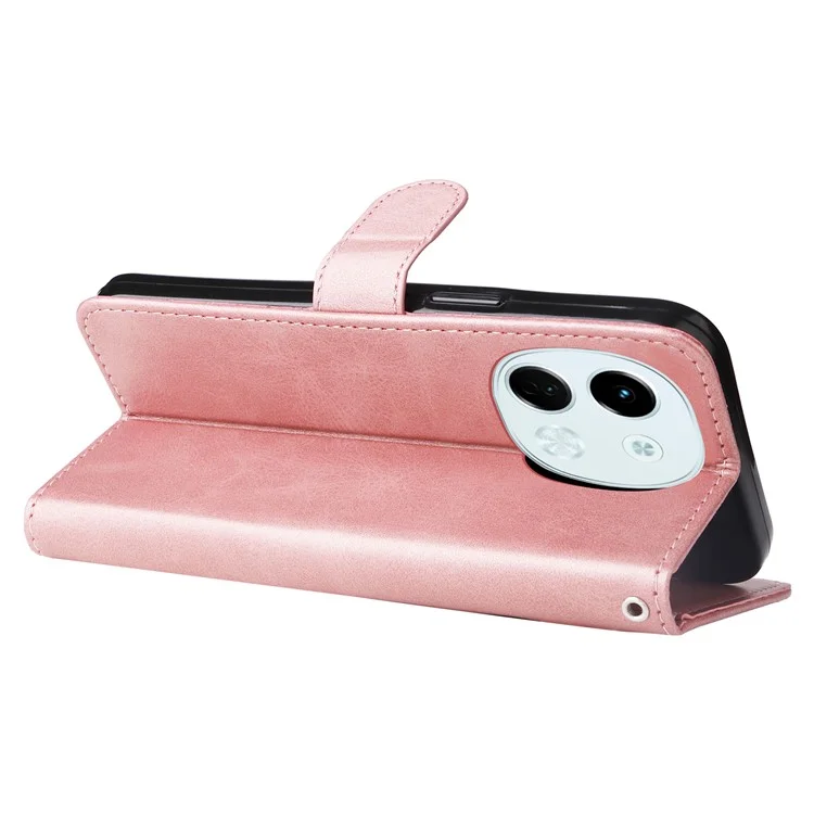 Capa de telefone de couro PU com textura de bezerro e zíper para TECNO Spark 30 5G / Pova 6 Neo 5G - Rosa
