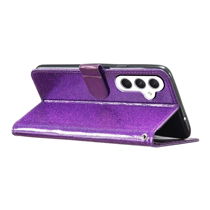 For Samsung Galaxy A17 5G / A17 4G / A26 5G Wallet Case Glitter Anti-Scratch Leather Phone Cover Stand - Purple