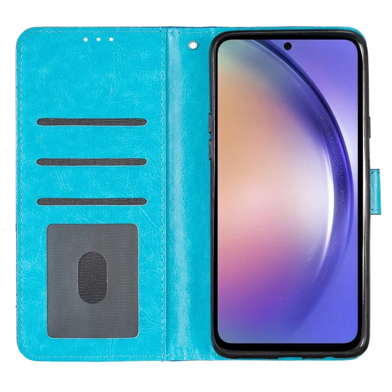 For Samsung Galaxy A56 5G Wallet Case Glitter Anti-Scratch Leather Phone Cover Stand - Blue