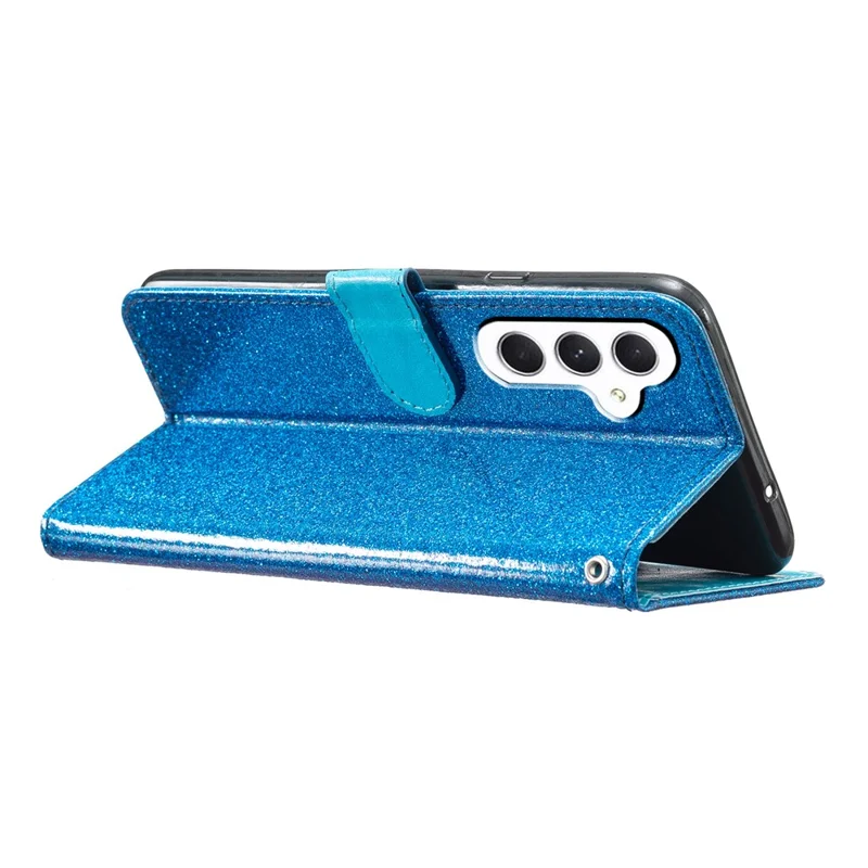 For Samsung Galaxy A56 5G Wallet Case Glitter Anti-Scratch Leather Phone Cover Stand - Blue