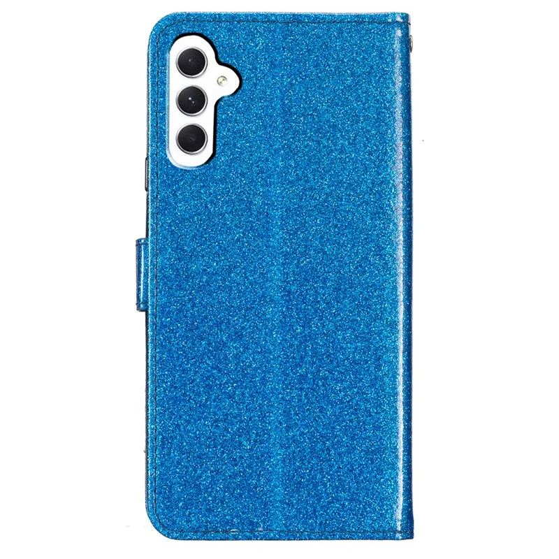 For Samsung Galaxy A56 5G Wallet Case Glitter Anti-Scratch Leather Phone Cover Stand - Blue