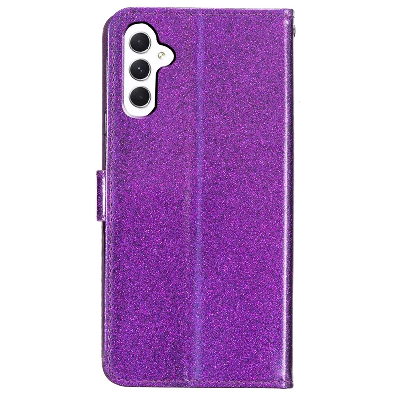 Étui portefeuille pour Samsung Galaxy A56 5G, brillant, anti-rayures, en cuir, avec support - Violet