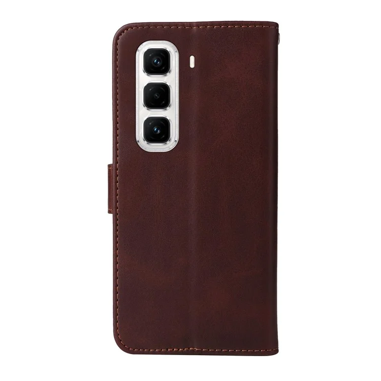 Чехол-книжка из искусственной кожи для Infinix Hot 50 Pro+ 4G - коричневый
