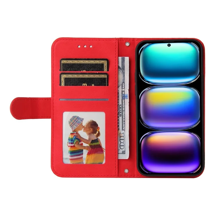 Für Infinix Hot 50 Pro+ 4G Wallet Case Skin Touch Leder Handyhülle Baummuster Hardware - Rot