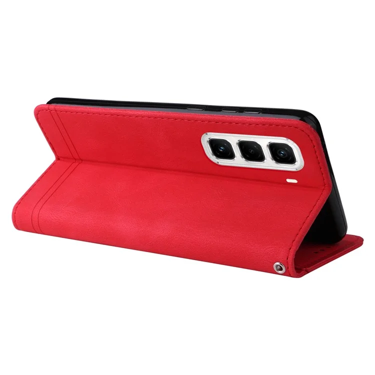 Für Infinix Hot 50 Pro+ 4G Wallet Case Skin Touch Leder Handyhülle Baummuster Hardware - Rot