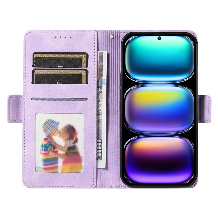 Custodia per Infinix Hot 50 Pro+ 4G in pelle PU con copertura per telefono con motivo a rombi stellato - Viola