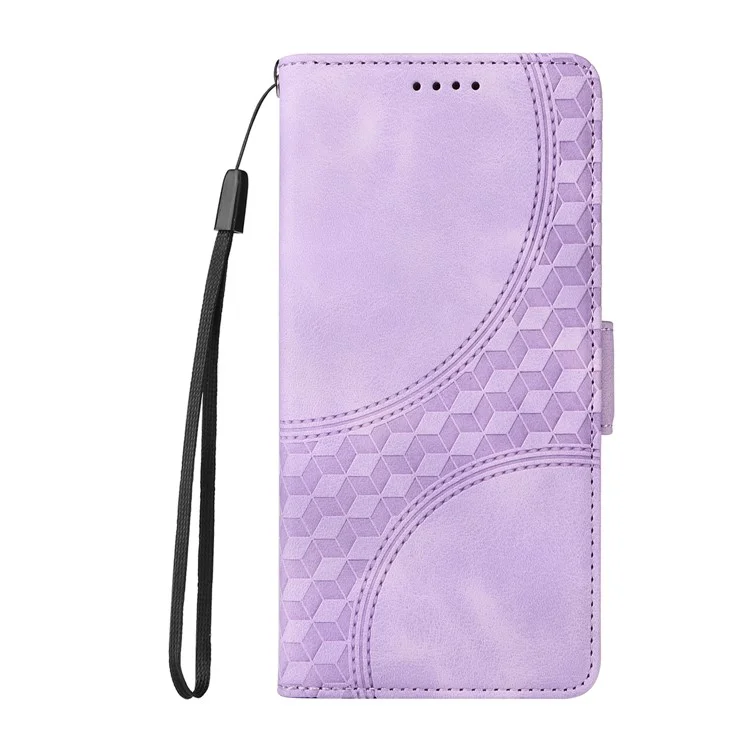 Custodia per Infinix Hot 50 Pro+ 4G in pelle PU con copertura per telefono con motivo a rombi stellato - Viola