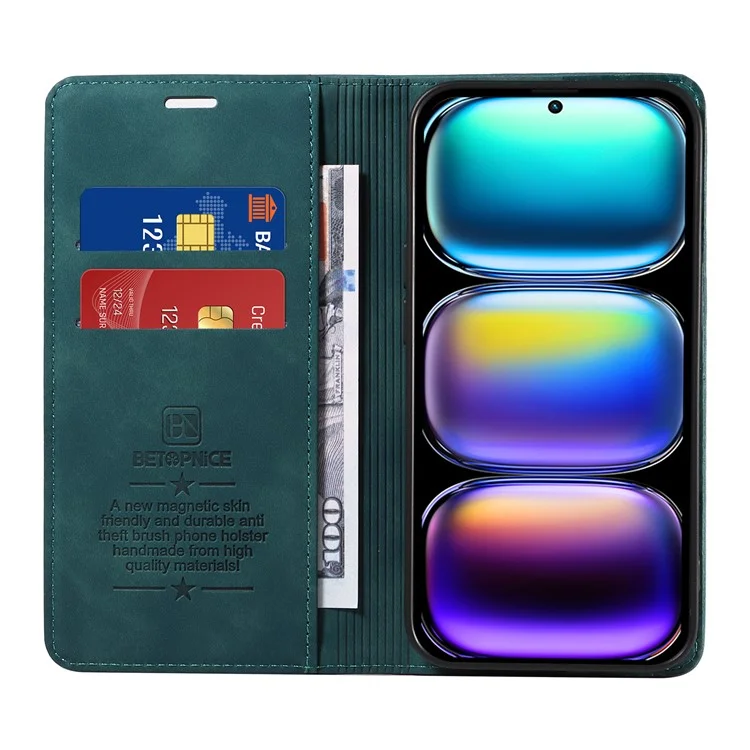 BETOPNICE 003 Leder-Handyhülle mit Ständer für Infinix Hot 50 Pro+ 4G - Grün