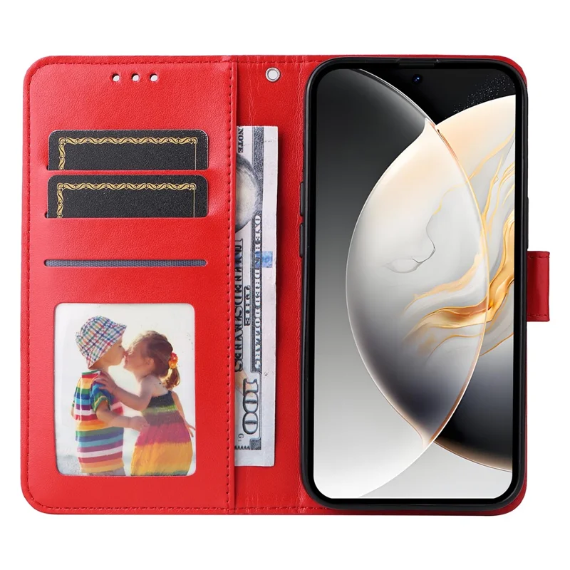 Étui portefeuille en cuir avec motif tournesol pour TECNO Camon 30S Pro 4G / Camon 30S 4G - Rouge