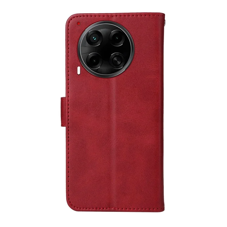 For TECNO Camon 30S Pro 4G / Camon 30S 4G Case Wallet PU Leather Folio Flip Phone Cover - Red