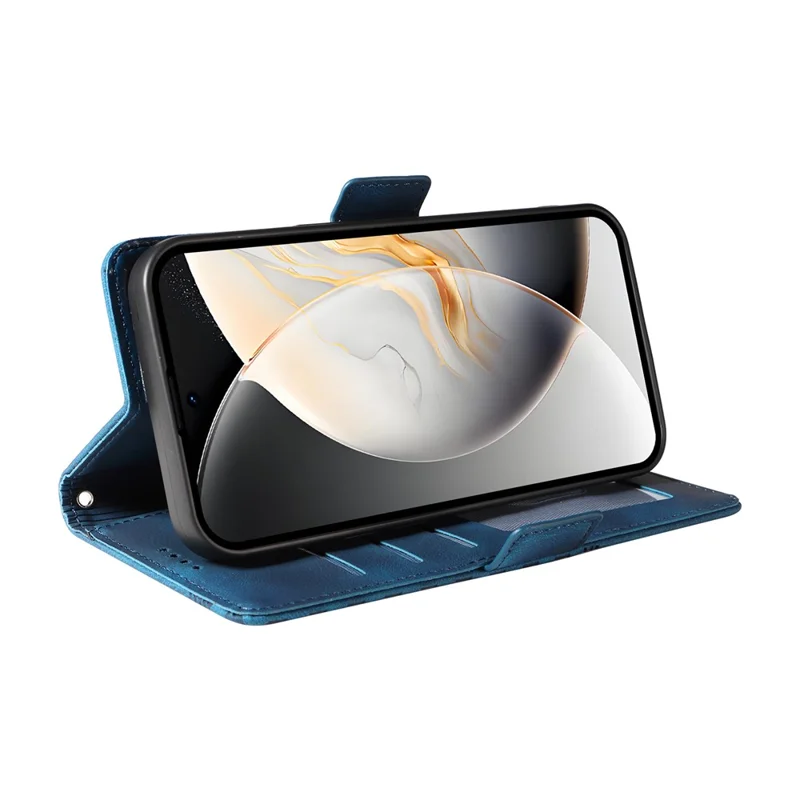 For TECNO Camon 30S Pro 4G / Camon 30S 4G Case PU Leather Phone Cover Rhombus Starry Imprinted - Blue