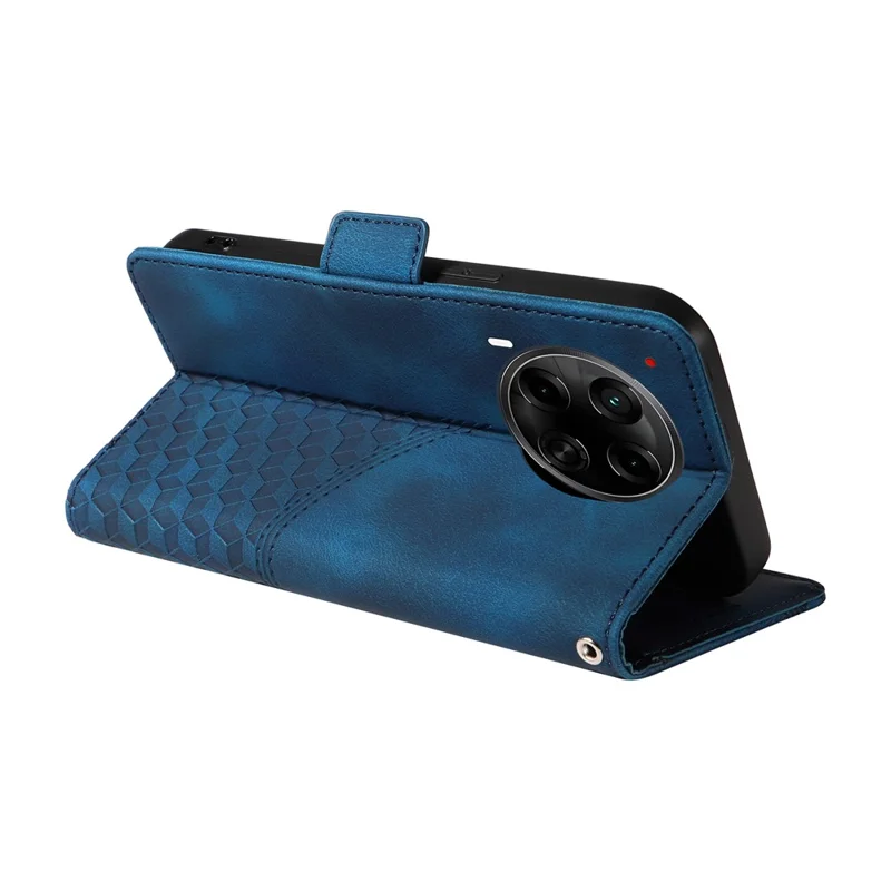 For TECNO Camon 30S Pro 4G / Camon 30S 4G Case PU Leather Phone Cover Rhombus Starry Imprinted - Blue