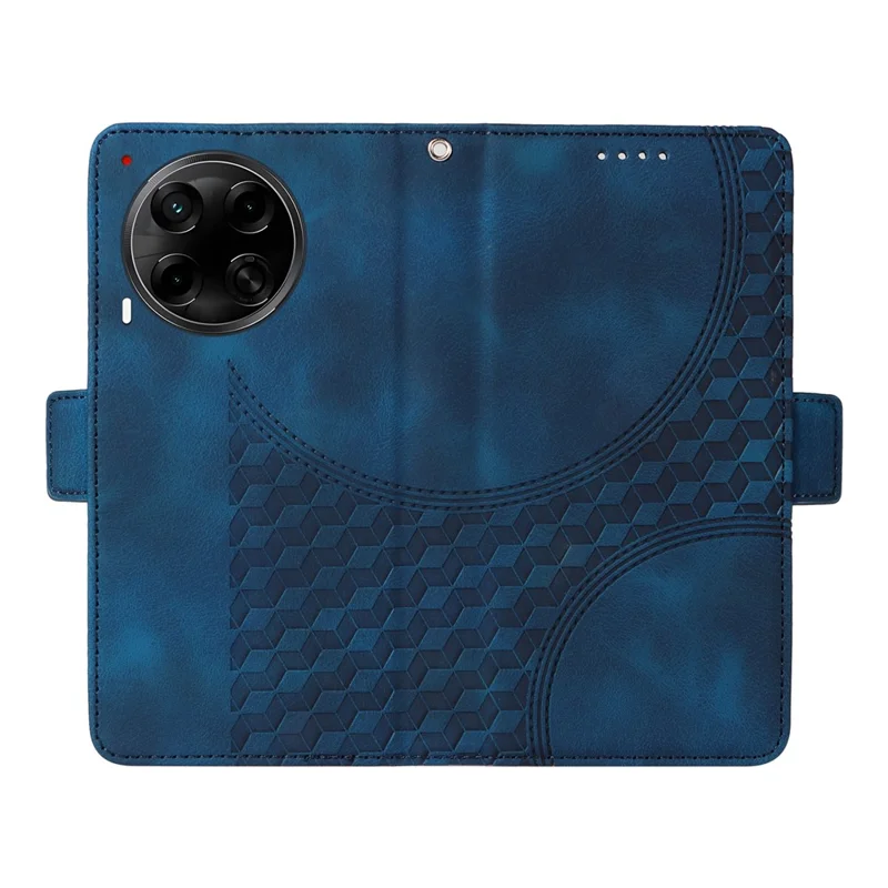 For TECNO Camon 30S Pro 4G / Camon 30S 4G Case PU Leather Phone Cover Rhombus Starry Imprinted - Blue