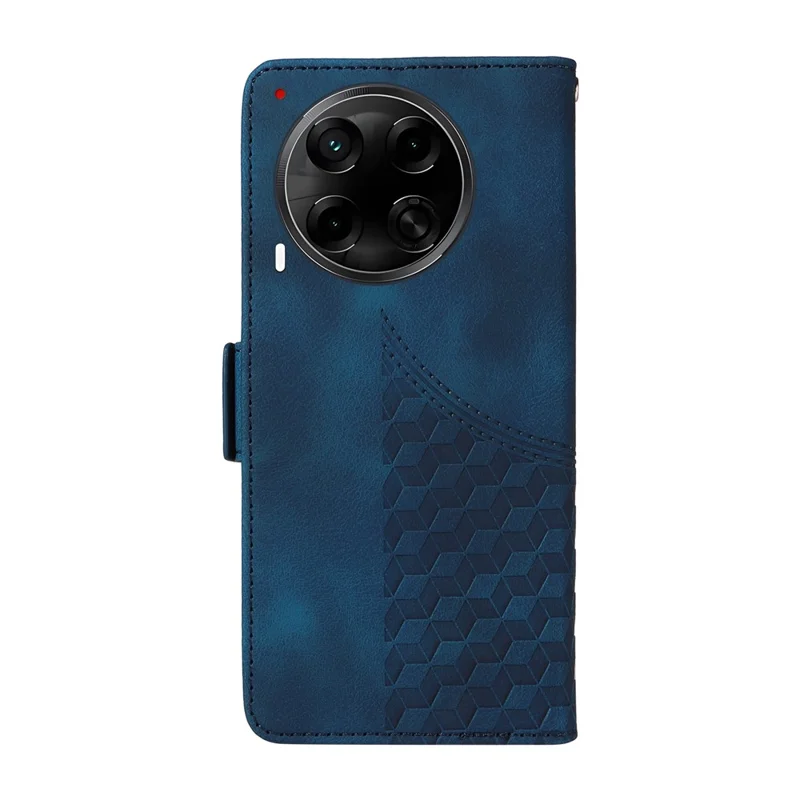 For TECNO Camon 30S Pro 4G / Camon 30S 4G Case PU Leather Phone Cover Rhombus Starry Imprinted - Blue