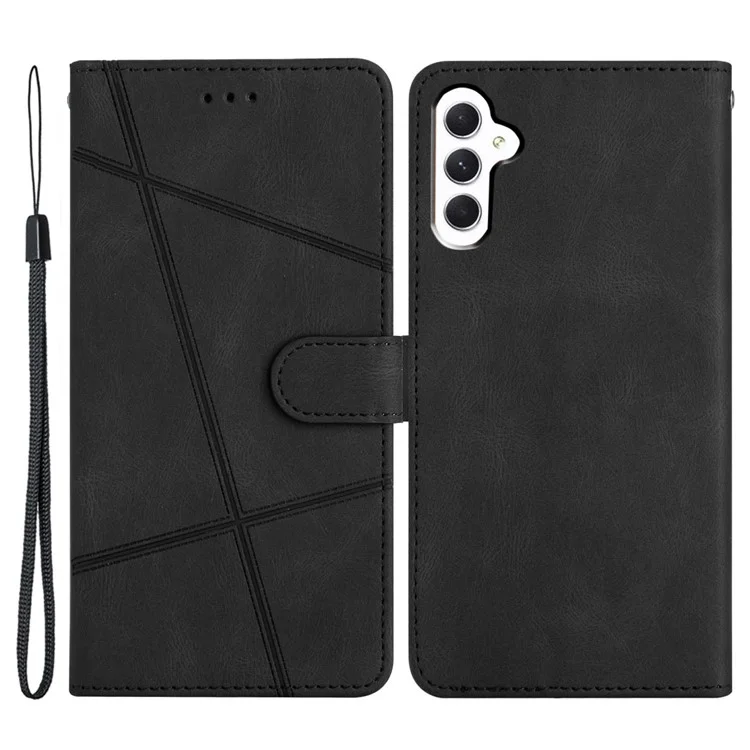 Capa para Samsung Galaxy A26 5G, textura de cavalo maluco, carteira de couro PU, suporte para telefone - Preto