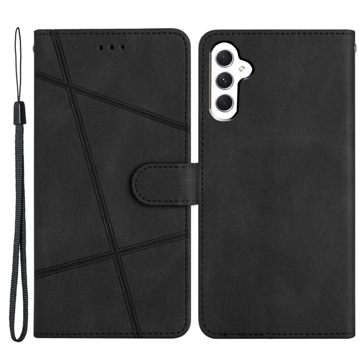 Custodia per Samsung Galaxy A56 5G, texture in pelle di cavallo pazzo, portafoglio in pelle PU, supporto per telefono - Nero