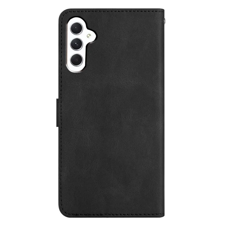 Custodia per Samsung Galaxy A56 5G, texture in pelle di cavallo pazzo, portafoglio in pelle PU, supporto per telefono - Nero