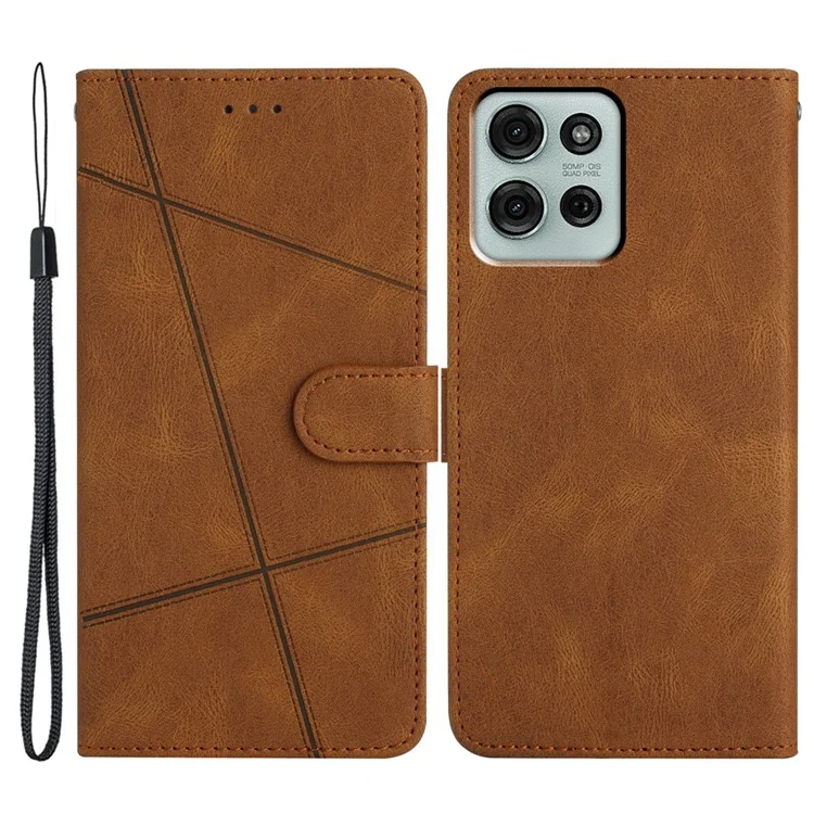 Funda para Motorola Moto G75 5G, textura de caballo loco, cartera de piel sintética con soporte - Marrón