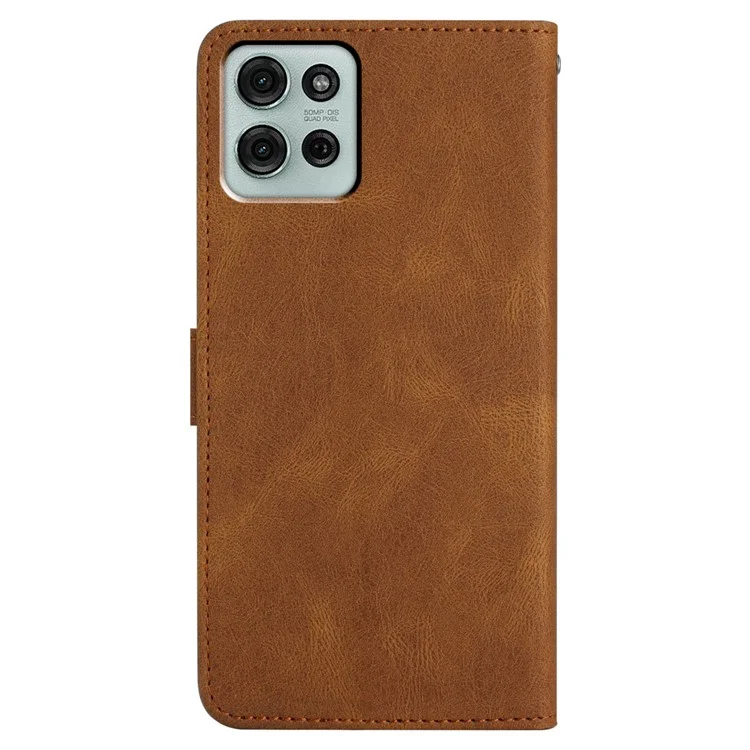 Funda para Motorola Moto G75 5G, textura de caballo loco, cartera de piel sintética con soporte - Marrón