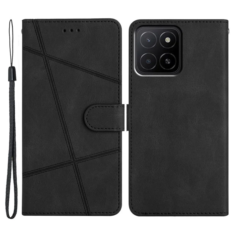 Para Honor X5b Plus / Capa X5b Textura de cavalo louco Capa de carteira de couro PU com suporte - Preto