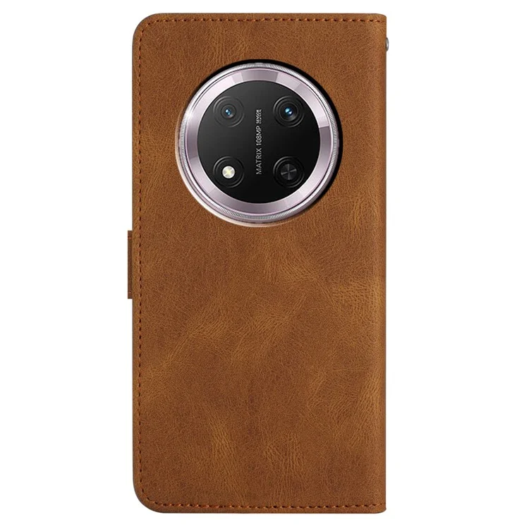 Étui For Honor X9c 5G en cuir PU à texture de cheval sauvage avec support portefeuille - Marron