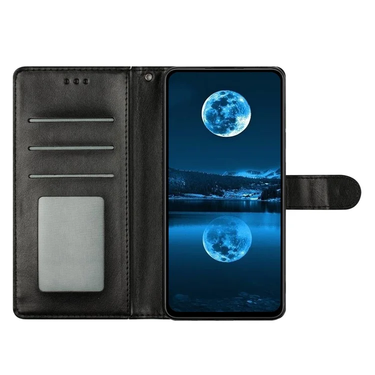 Étui portefeuille en cuir avec support pour Samsung Galaxy A56 5G, avec sangle pratique - Noir