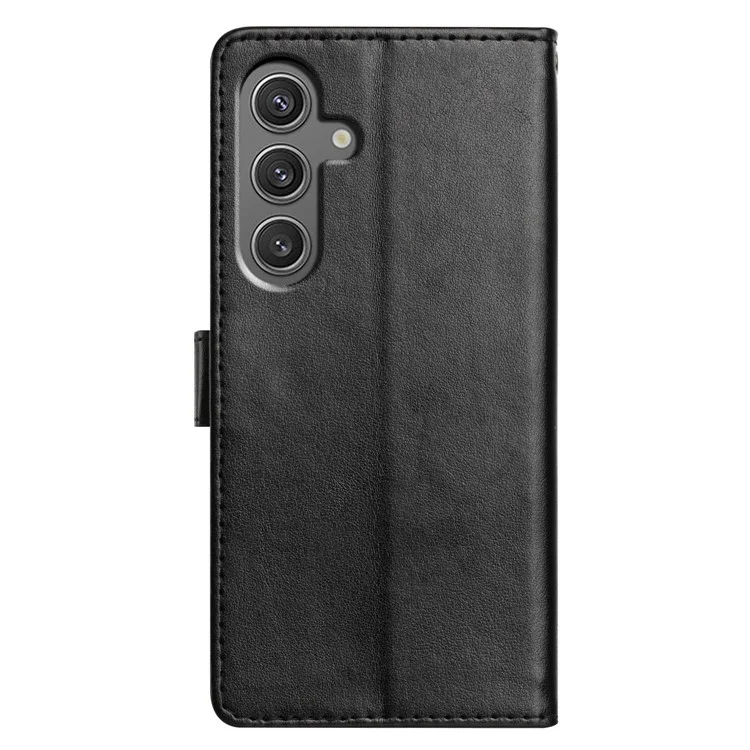 Étui portefeuille en cuir avec support pour Samsung Galaxy A56 5G, avec sangle pratique - Noir