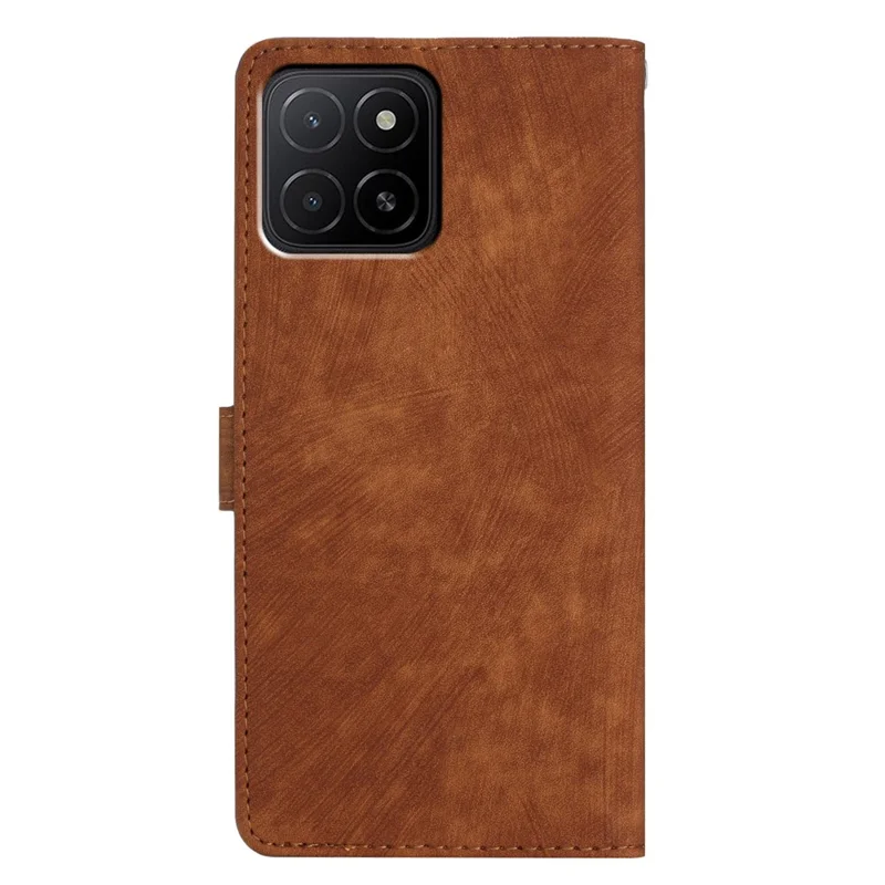 For Honor X5b / X5b Plus Case with Card Clots Skin-Touch PU Leather Phone Cover Stand - Brown