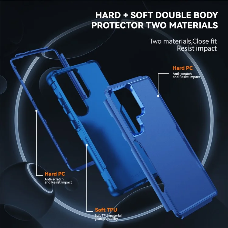 Coque pour Samsung Galaxy S25 Ultra 3 en 1 antichoc TPU PC - Saphir