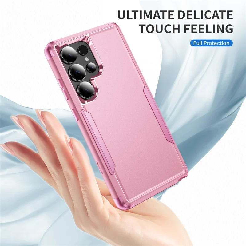 For Samsung Galaxy S25 Ultra Case 3 in 1 Shockproof TPU PC Phone Cover - Pink