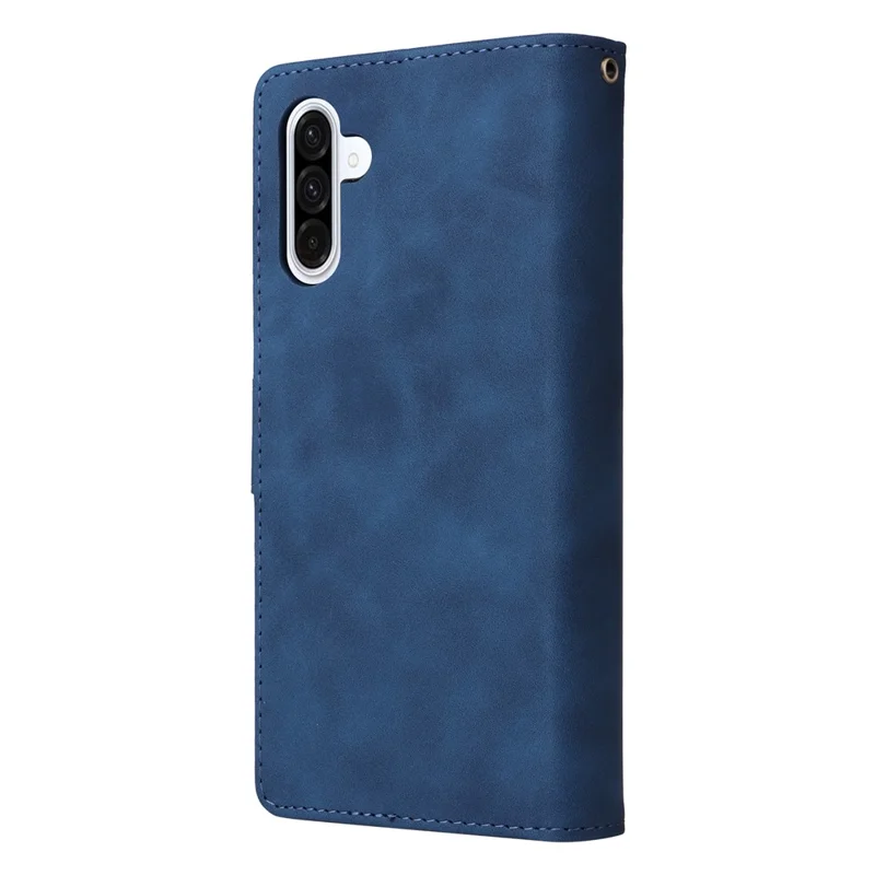 For Samsung Galaxy A26 5G Case Zipper Wallet Multiple Card Slots Leather Phone Cover - Blue