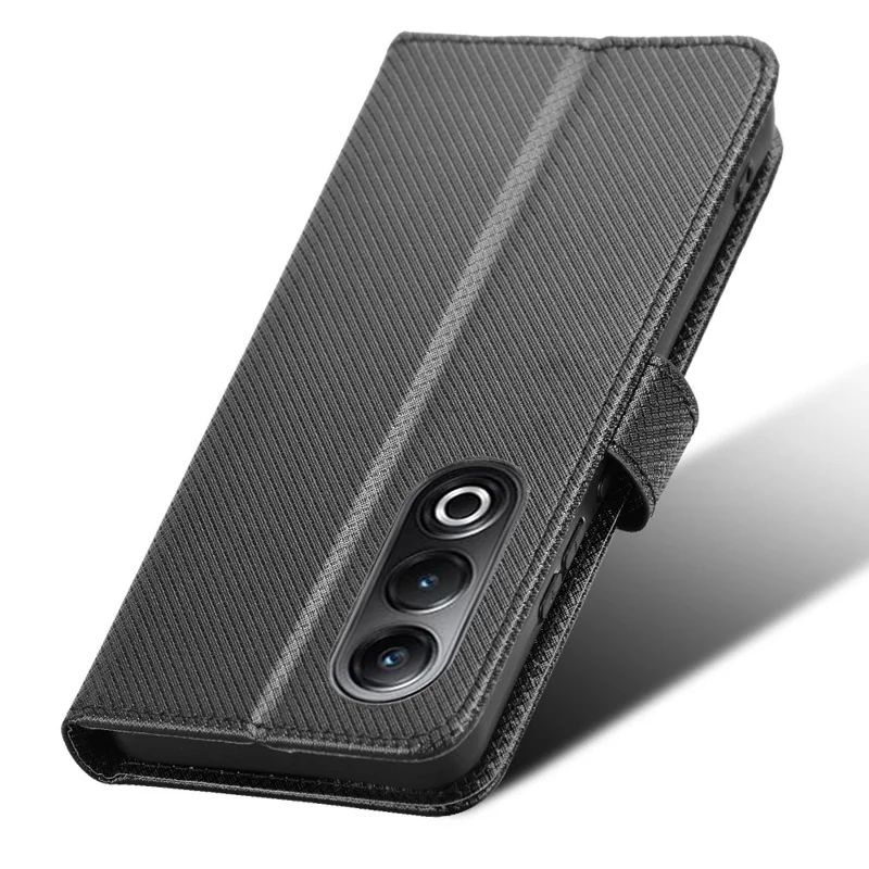For itel S25 4G Case PU Leather Diamond Texture Wallet Phone Cover - Black