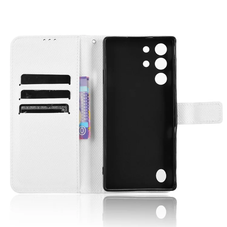 Étui en cuir PU à texture diamant pour ZTE nubia Red Magic 10 Pro+ 5G / 10 Pro 5G - Blanc