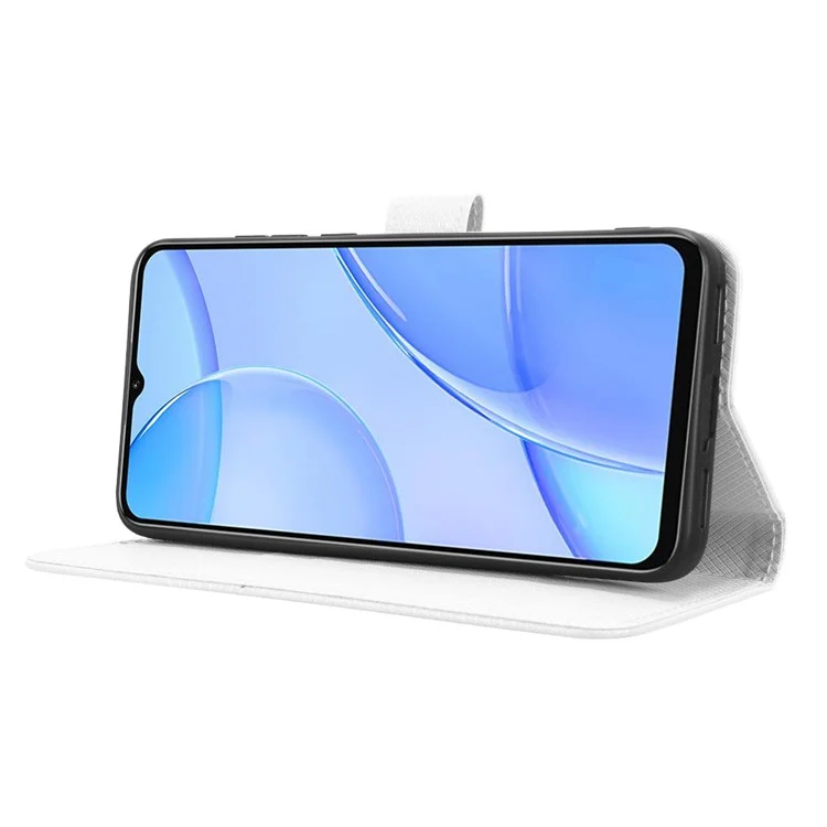 Custodia per Oukitel C57 Pro / C57s in pelle PU con texture a diamante - Bianco