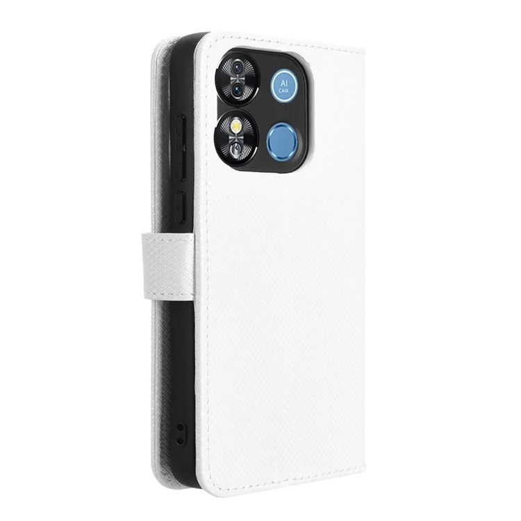 Custodia per Oukitel C57 Pro / C57s in pelle PU con texture a diamante - Bianco