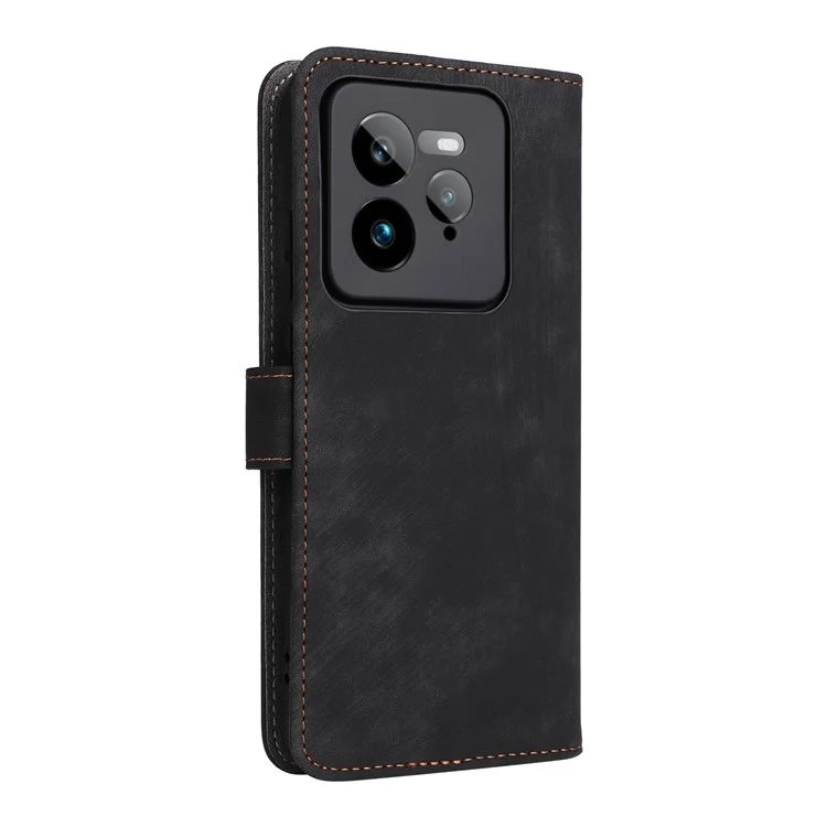 Чехол-книжка для Realme GT 7 Pro 5G с блокировкой RFID, из искусственной кожи, с функцией просмотра - черный