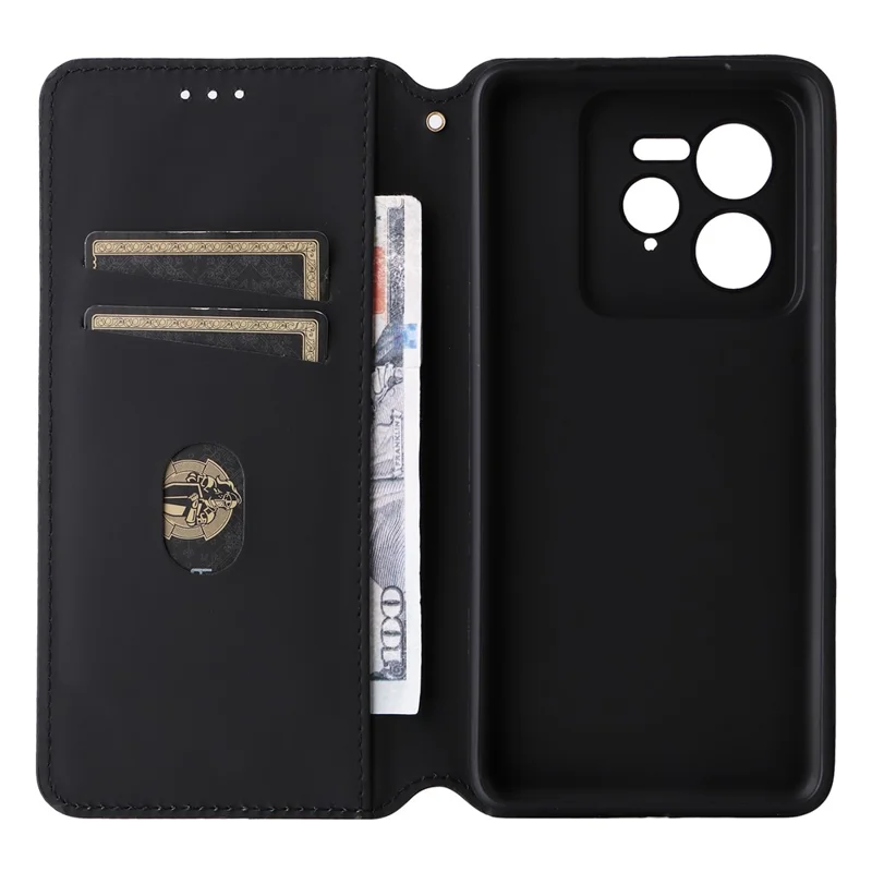 For Realme GT 7 Pro 5G Wallet Case Rhombus Imprinted Leather Phone Cover - Black