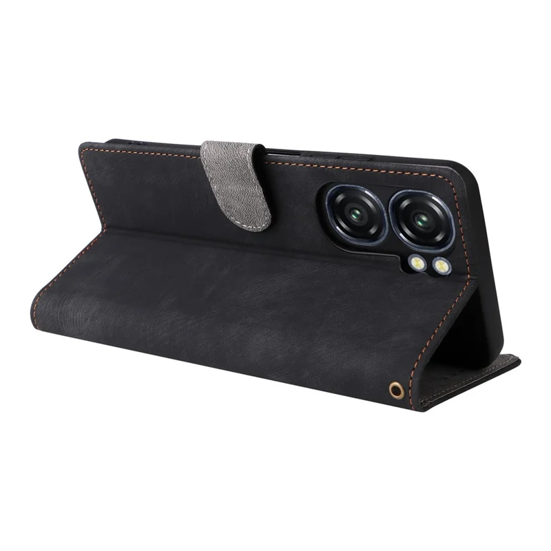 For Oukitel C58 Pro / C58 Wallet Case RFID Blocking PU Leather Cover Stand View - Black