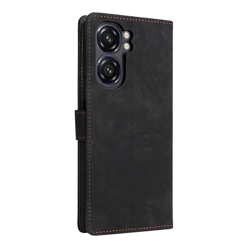 For Oukitel C58 Pro / C58 Wallet Case RFID Blocking PU Leather Cover Stand View - Black