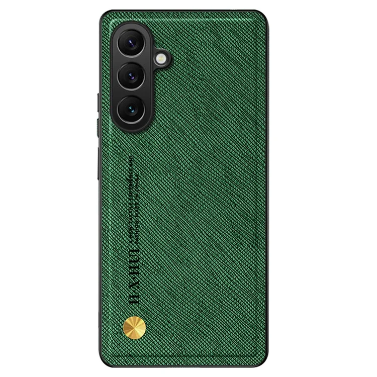 Für Samsung Galaxy A26 5G Hülle Cross Textur Leder + TPU Handyhülle mit Magnethalterung für Autos - Grün