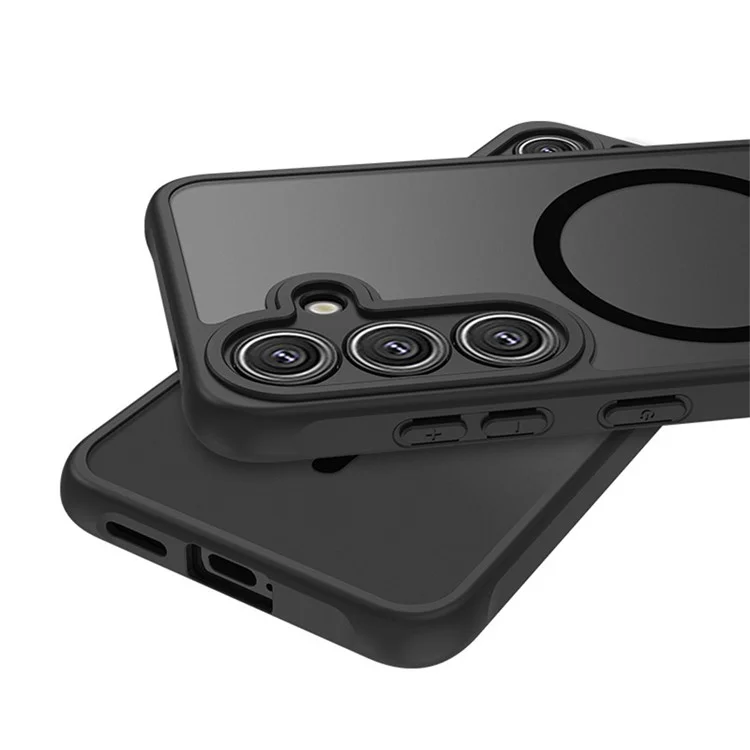 Capa compatível com Samsung Galaxy A16 5G / 4G com MagSafe, pele de toque de PC + capa traseira fosca de TPU com protetor de lente da câmera