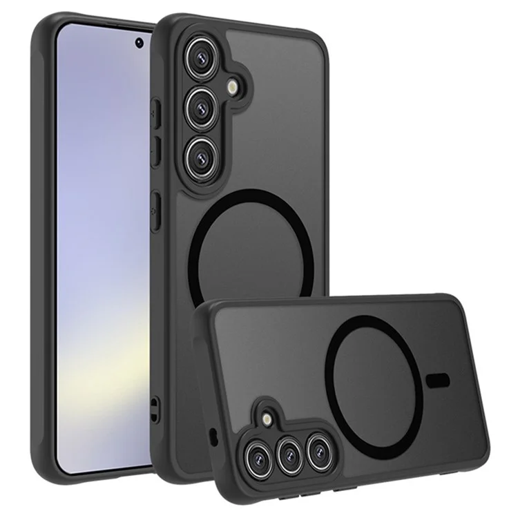 Capa compatível com Samsung Galaxy A16 5G / 4G com MagSafe, pele de toque de PC + capa traseira fosca de TPU com protetor de lente da câmera