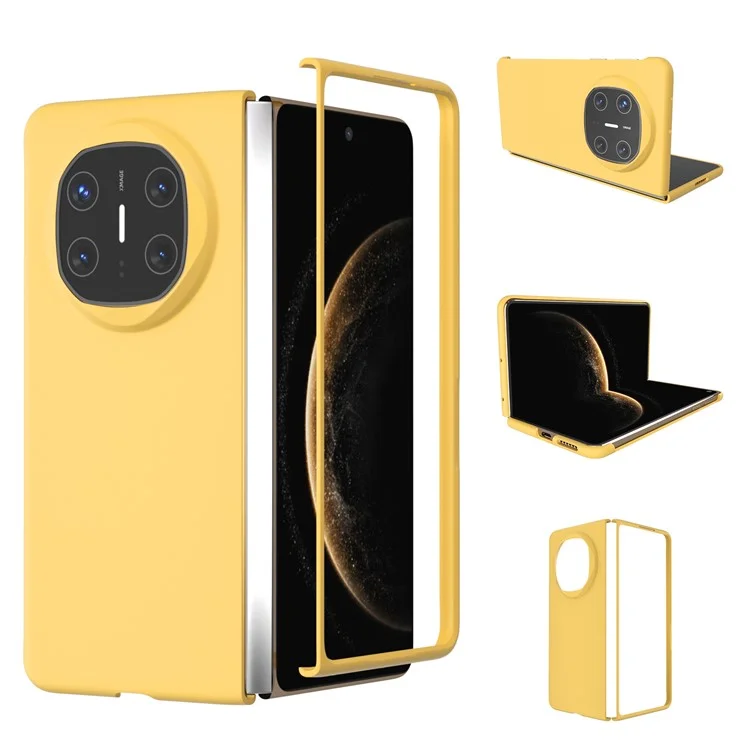 For Huawei Mate X6 Case Skin-Touch Texture Hard PC Folding Phone Cover - Yellow