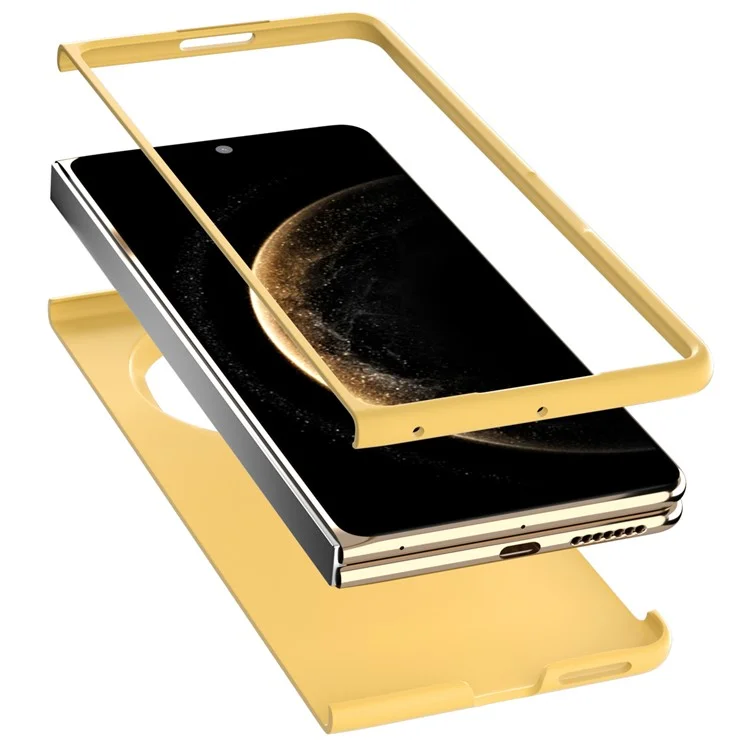 For Huawei Mate X6 Case Skin-Touch Texture Hard PC Folding Phone Cover - Yellow
