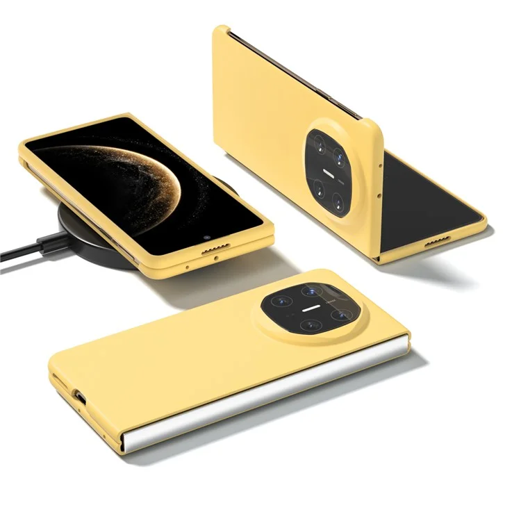For Huawei Mate X6 Case Skin-Touch Texture Hard PC Folding Phone Cover - Yellow