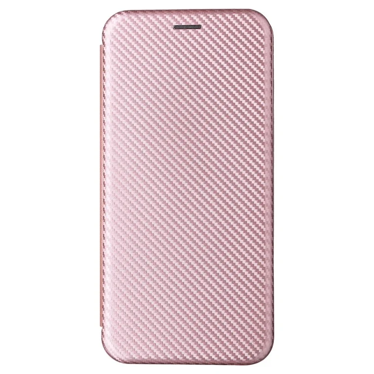 Für OnePlus 13 Hülle Kohlefaser-Textur stoßfest PU-Leder Handyhülle - Roségold